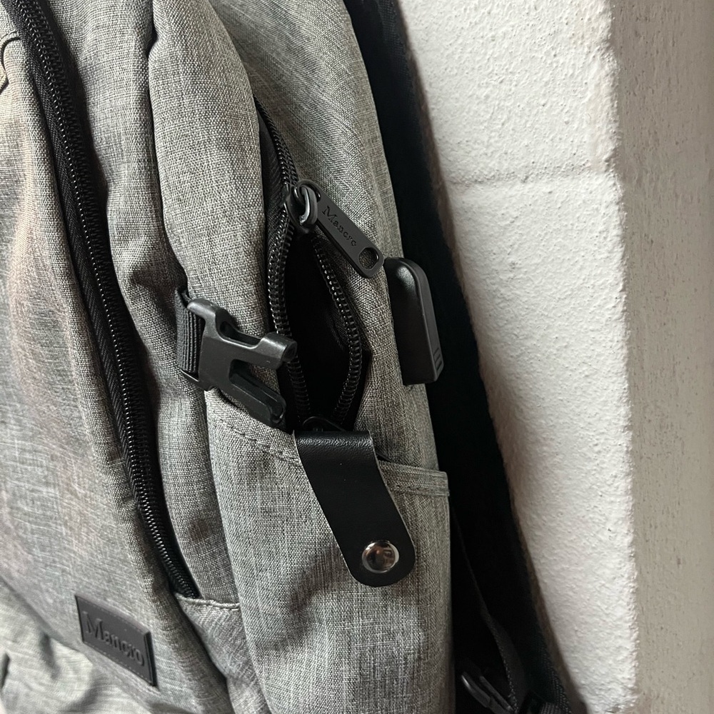 Sleek Gray Backpack for Men - Picture 3 of 10